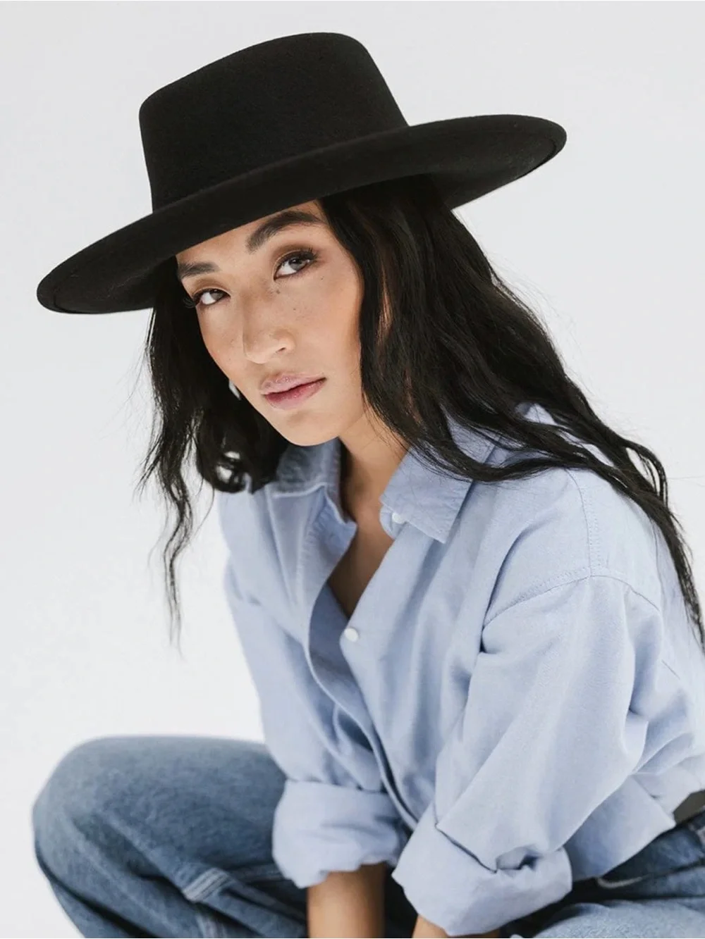 Gigi Pip Black Gambler Hat Size S/SM